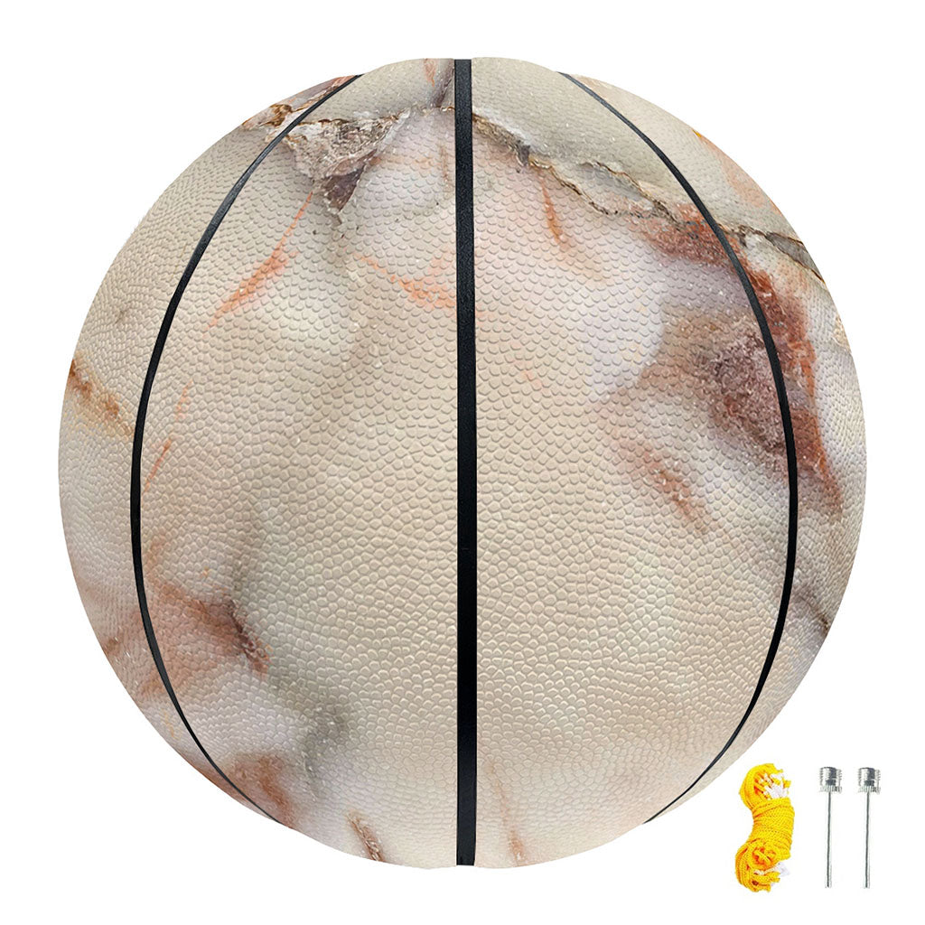 Brown Beige Marble Print Basketball