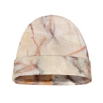 Brown Beige Marble Print Beanie