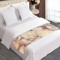 Brown Beige Marble Print Bed Runner