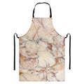 Brown Beige Marble Print Bib Apron With Pocket