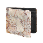 Brown Beige Marble Print Bifold Wallet