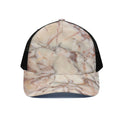 Brown Beige Marble Print Black Mesh Trucker Hat