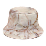 Brown Beige Marble Print Bucket Hat