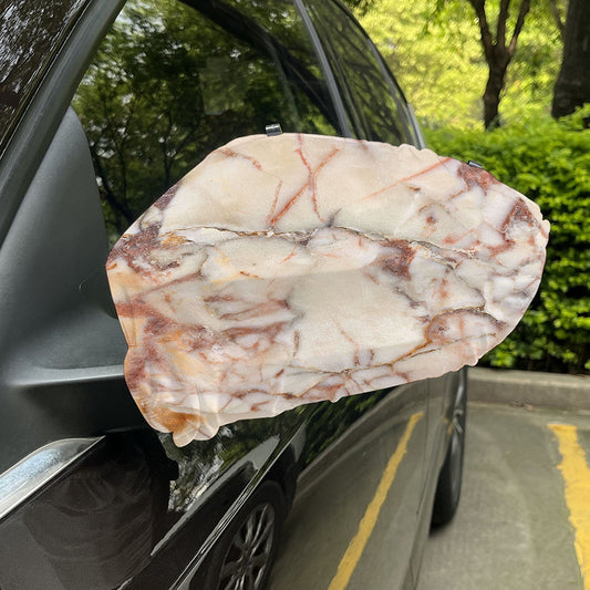 Brown Beige Marble Print Car Side Mirror Covers