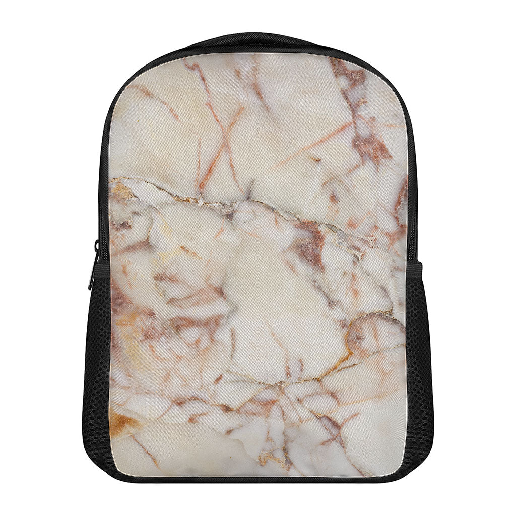 Brown Beige Marble Print Casual Backpack