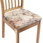 Brown Beige Marble Print Chair Cushion Cover