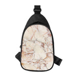 Brown Beige Marble Print Chest Bag