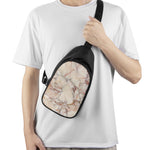 Brown Beige Marble Print Chest Bag