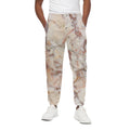 Brown Beige Marble Print Cotton Sweatpants