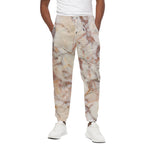Brown Beige Marble Print Cotton Pants
