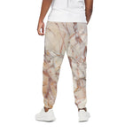 Brown Beige Marble Print Cotton Pants
