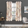 Brown Beige Marble Print Grommet Curtain Panels