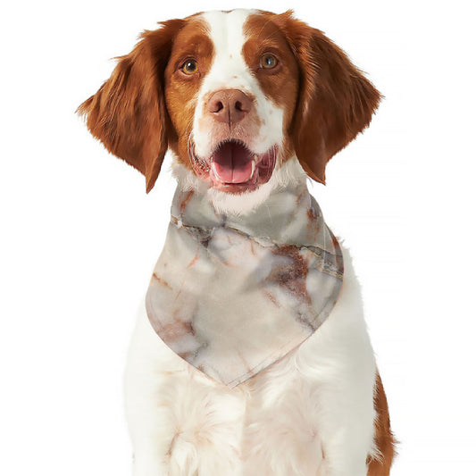 Brown Beige Marble Print Dog Bandana
