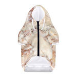 Brown Beige Marble Print Dog Zip Up Hoodie