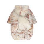 Brown Beige Marble Print Dog Zip Up Hoodie