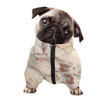 Brown Beige Marble Print Dog Zip Up Jacket