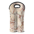 Brown Beige Marble Print Double Neoprene Wine Tote