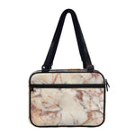 Brown Beige Marble Print Double Strap Bible Bag