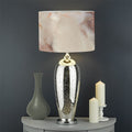 Brown Beige Marble Print Drum Lamp Shade