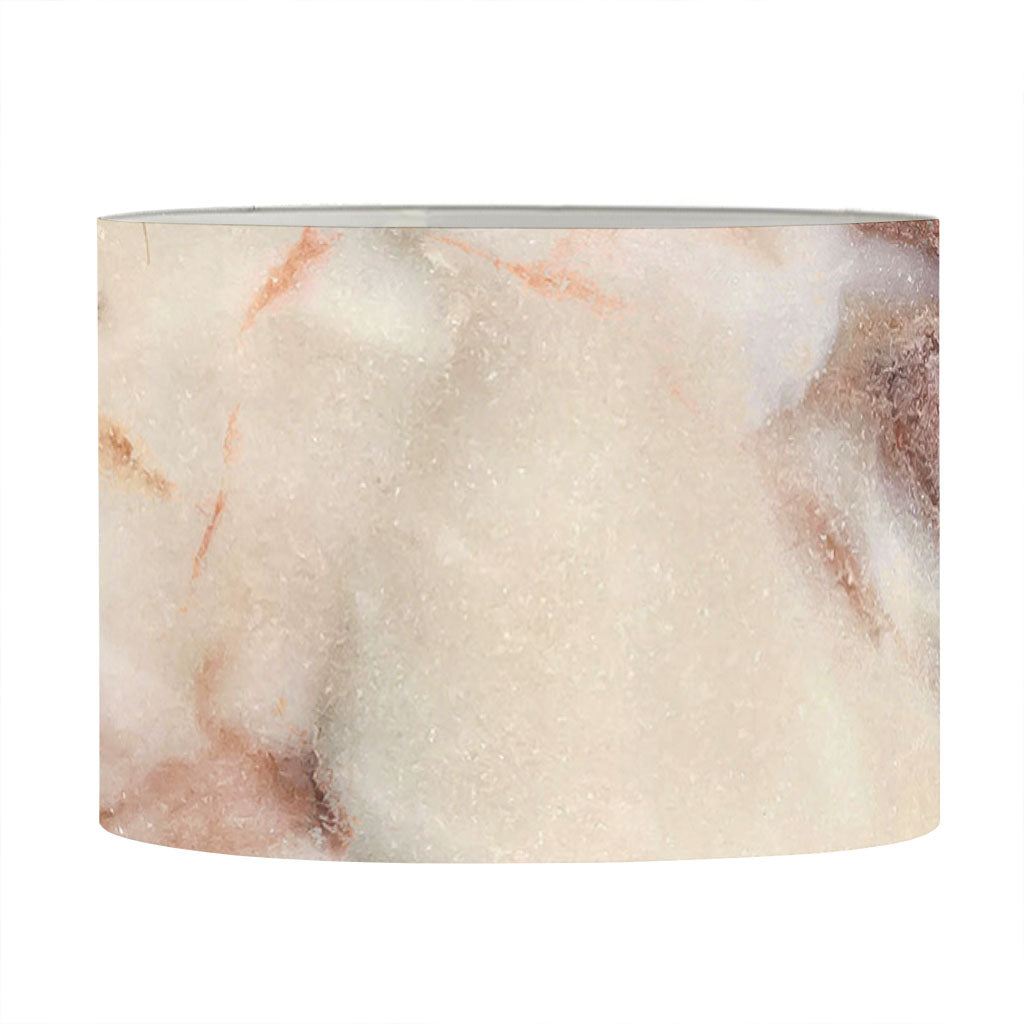 Brown Beige Marble Print Drum Lamp Shade