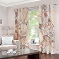 Brown Beige Marble Print Extra Wide Grommet Curtains