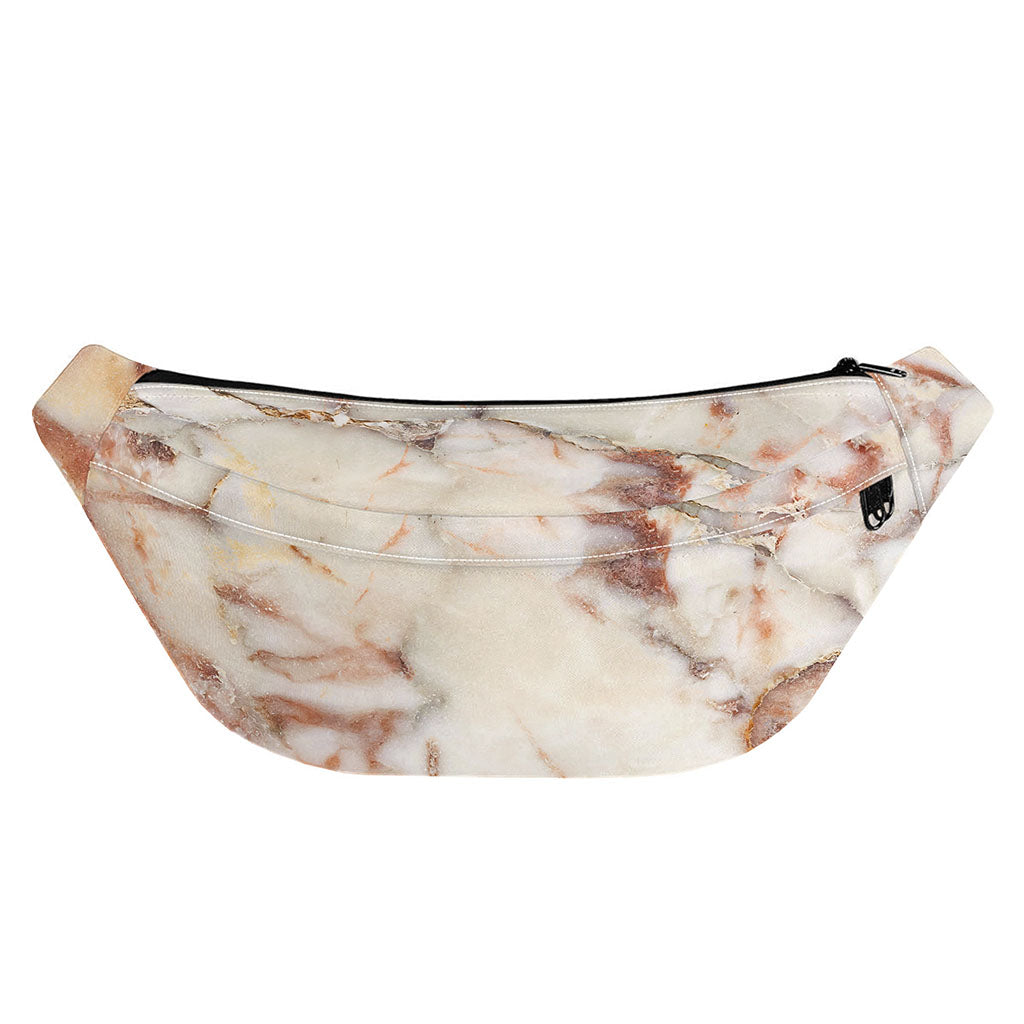 Brown Beige Marble Print Fanny Pack