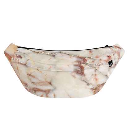 Brown Beige Marble Print Fanny Pack