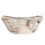 Brown Beige Marble Print Fanny Pack