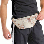 Brown Beige Marble Print Fanny Pack