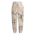 Brown Beige Marble Print Fleece Lined Knit Pants