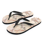 Brown Beige Marble Print Flip Flops