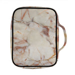 Brown Beige Marble Print Front Pocket Bible Bag