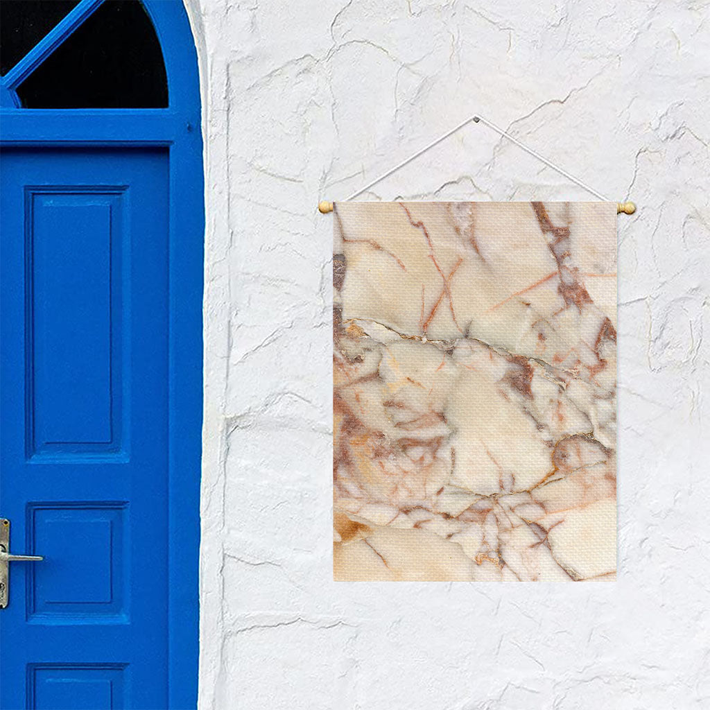 Brown Beige Marble Print Garden Flag