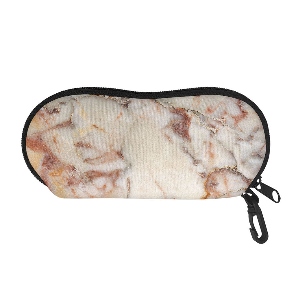 Brown Beige Marble Print Glasses Case