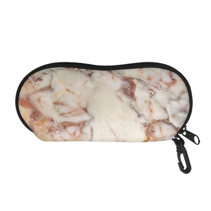 Brown Beige Marble Print Glasses Case