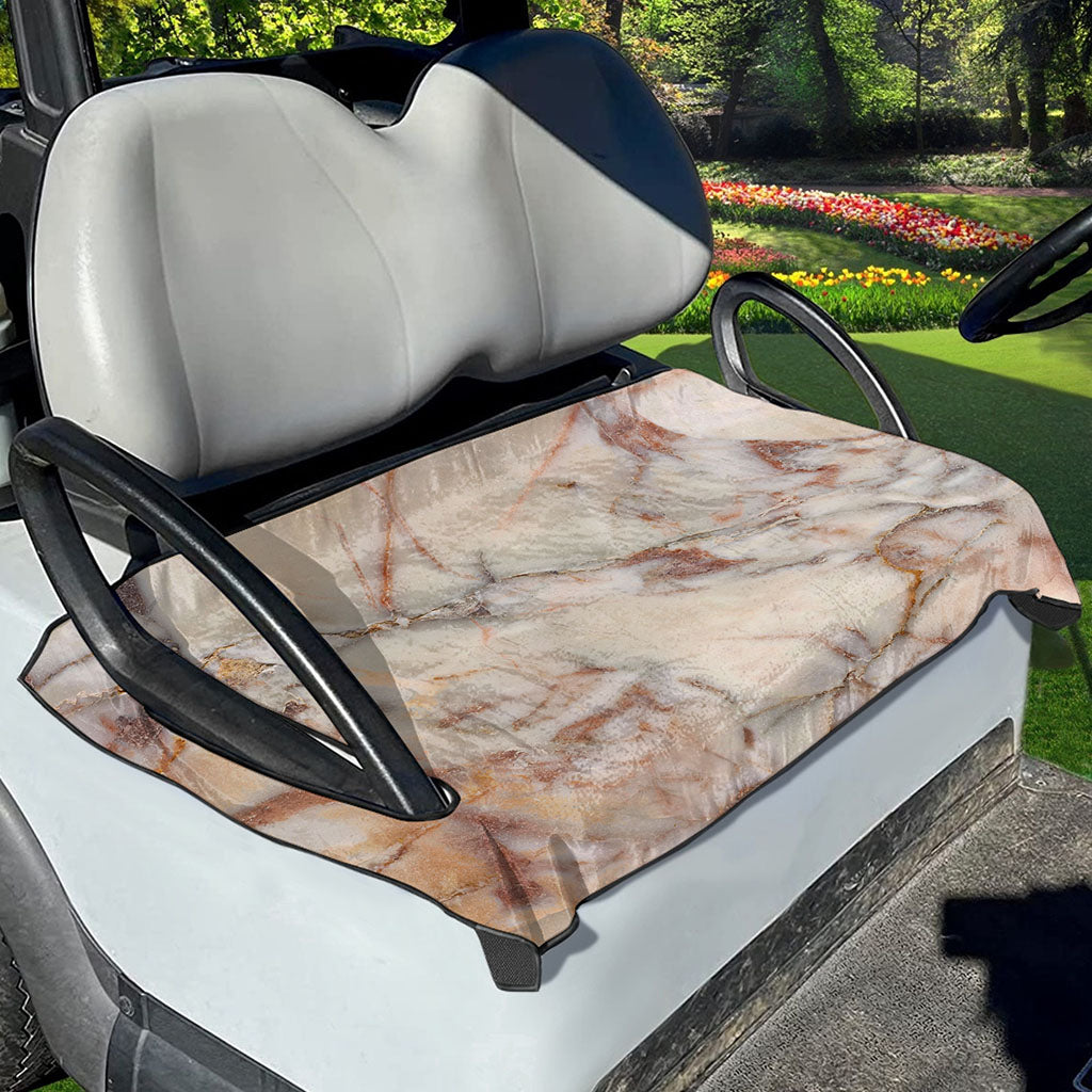 Brown Beige Marble Print Golf Cart Seat Cover