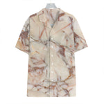 Brown Beige Marble Print Hawaiian Shirt