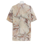 Brown Beige Marble Print Hawaiian Shirt