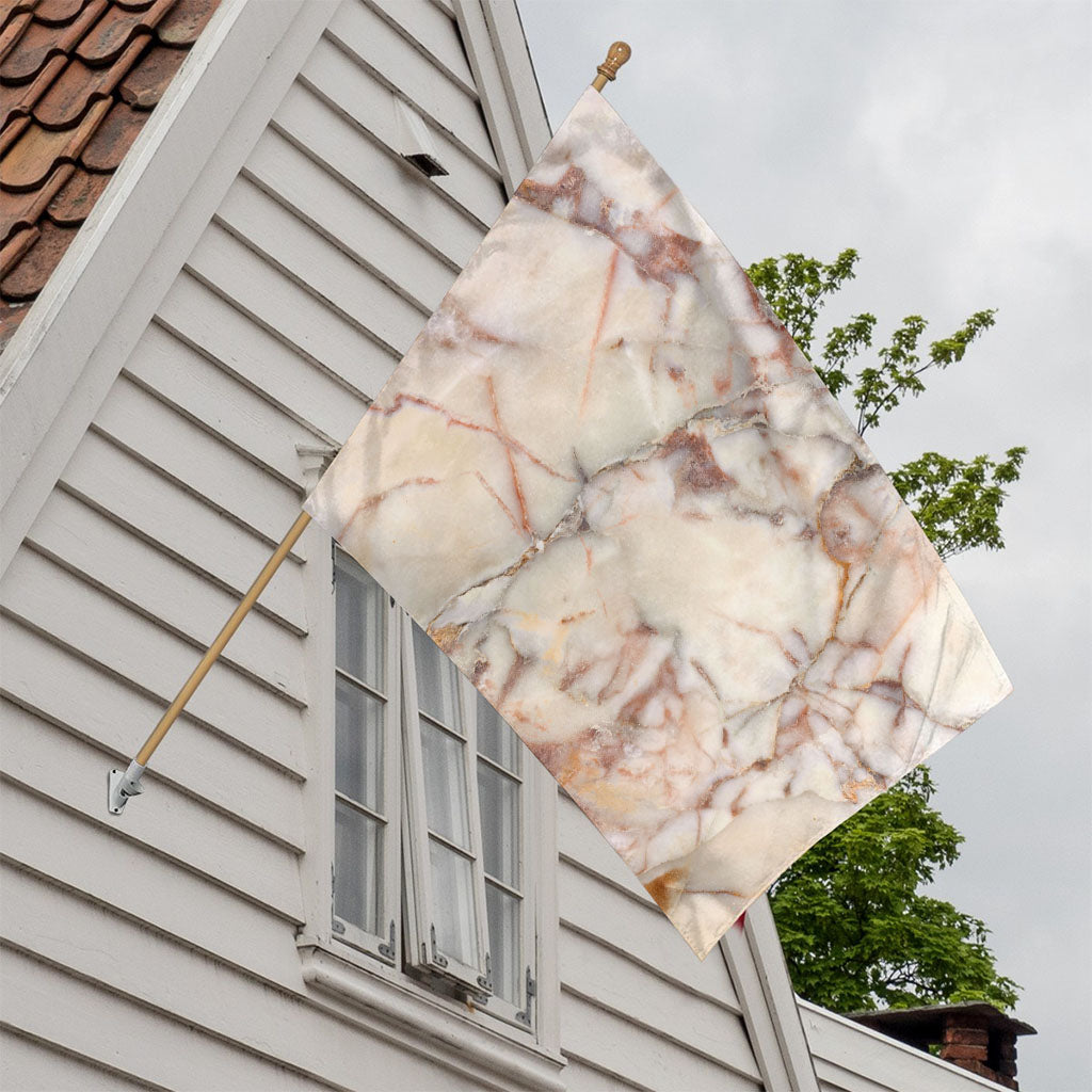 Brown Beige Marble Print House Flag