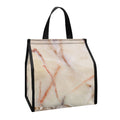 Brown Beige Marble Print Insulated Lunch Tote