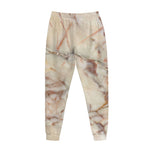Brown Beige Marble Print Jogger Pants