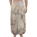 Brown Beige Marble Print Lantern Pants