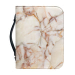Brown Beige Marble Print Leather Bible Cover