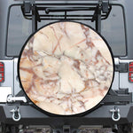 Brown Beige Marble Print Leather Spare Tire Cover