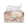 Brown Beige Marble Print Leather Tissue Box Cover