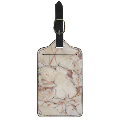 Brown Beige Marble Print Luggage Tag