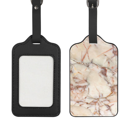 Brown Beige Marble Print Luggage Tag