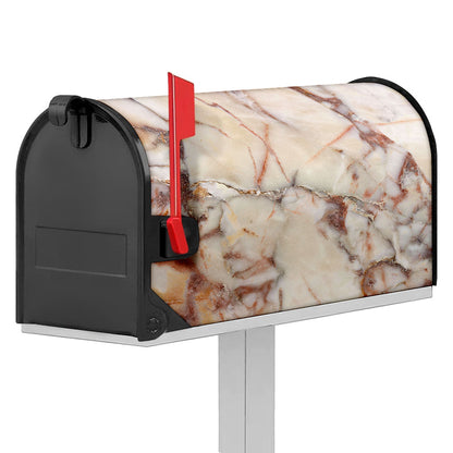 Brown Beige Marble Print Mailbox Cover