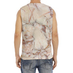 Brown Beige Marble Print Men's Fitness Tank Top