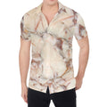 Brown Beige Marble Print Men's Shirt